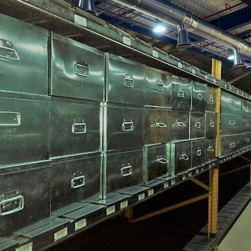 Specialised storage in metal cartons and compactors offering climate controlled specifications and fire resistant walls. This also ensures that the quality of documents remain intact.